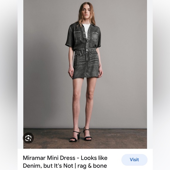 Rag & Bone NWOT Liquid Miramar Black Magic Printed Tencel Tromp L'oeil Dress - Picture 3 of 16